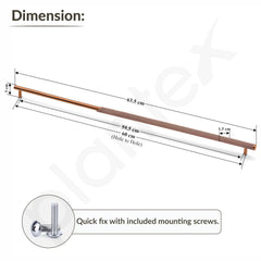 Plantex Stainless Steel & Aluminium Cabinet Handle/600mm Wardrobe Handle for Home/Cupboard Door Pull-Push Handles for Office - Pack of 1 (Rose Gold)-3