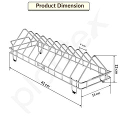 Plantex Stainless Steel Dish Rack/Thali Stand/Plate Fixer/Plate Stand/Tandem Box Accessories (Chrome)-4