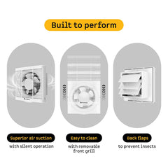 atomberg Efficio Exhaust Fan 200mm (8 Inches) | BLDC Motor | 20W | Low Noise | 1600 RPM | Ideal for Bathroom,Kitchen | Easy to Clean | Installation-Square Cut (245mm) | 2 Years Warranty (Gloss White)