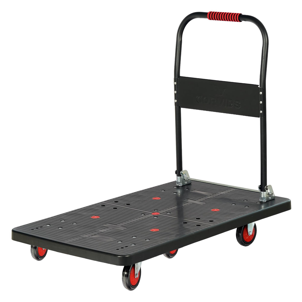 Corvids 400 Kg Heavy-Duty Folding Metal Hand Platform Trolley/Truck | 2-Year Warranty | Portable & Compact Industrial Dolly Cart with 360 Rotating Wheels for Home, Office & Warehouse Use