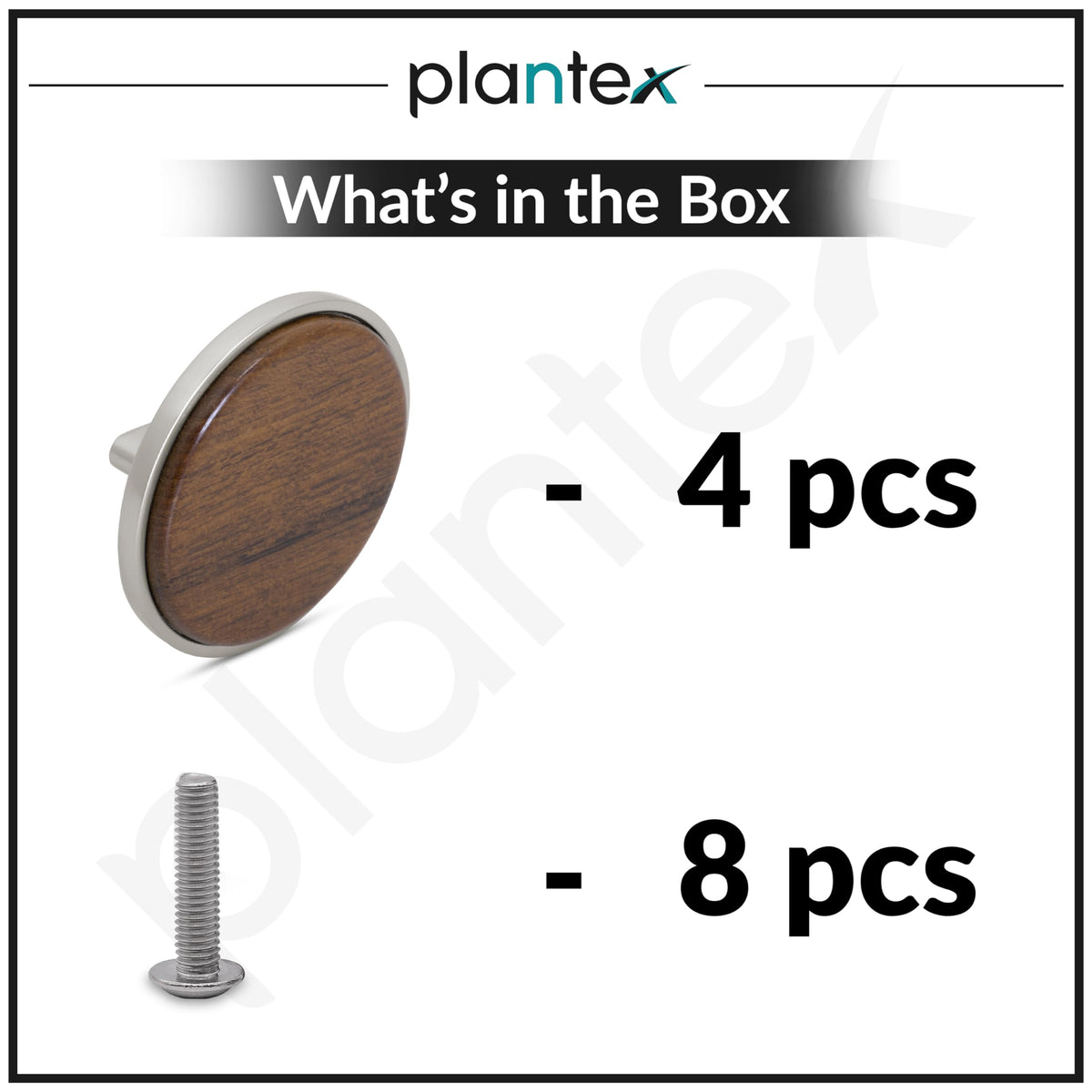 Plantex Knobs for Drawer/Round Drawer Knobs/Knobs for Cabinets/Pull-Push Knobs for Kitchen/Bedroom Drawer - Pack of 4 (Big, Satin & Wood)-5