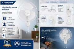Crompton High Flow Neo Wall Mount White Fan 1 Pc-6
