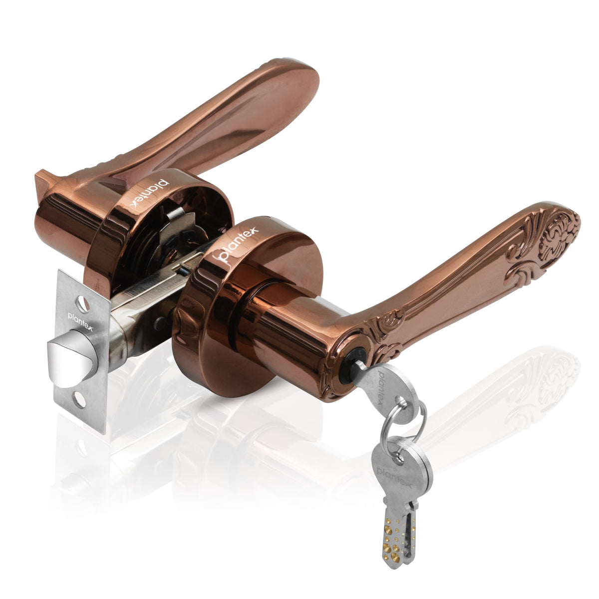Plantex Premium Door Lock for Home/Mortise Lock for Door/Main Door Lock with 3 Key - (Rose Gold)