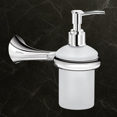 Plantex Smero Pure Brass Made Handwash Holder for Wash Basin/Liquid Soap Dispenser/Shampoo Dispenser - Craft (Chrome)-1