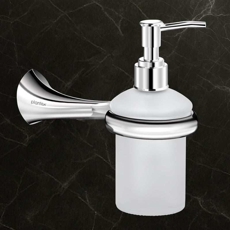 Plantex Smero Pure Brass Made Handwash Holder for Wash Basin/Liquid Soap Dispenser/Shampoo Dispenser - Craft (Chrome)-1