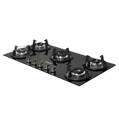 Faber Hob 90 cm 5 Burner|Auto-Ignition|Spillage Proof|Brass Burners|Metal Knobs|Pan Support|2yrs on Burner,5 Yrs Warrant
