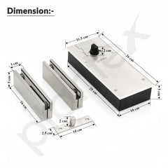 Plantex Floor Spring for Glass Door/Patch Lock/Patch Tap/Tuffen Glass Door Accessories - Pack of 1 (Matt, 90 kg)-2