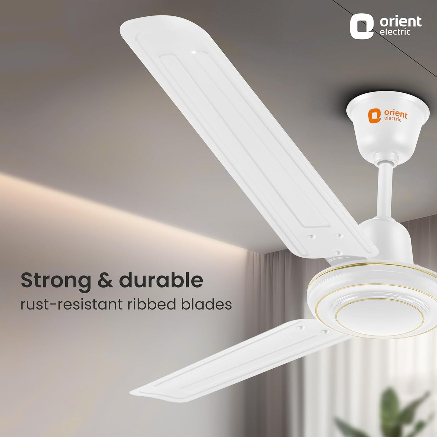 Orient Electric Apex-FX 1200mm Ceiling Fan for Home| BEE 1 Star Rated Energy Efficient Fan| Rust Resistant | Strong and Powerful Motor | 2 Years Warranty by Orient | White - Pack of 1