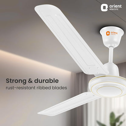 Orient Electric Apex-FX 1200mm Ceiling Fan for Home| BEE 1 Star Rated Energy Efficient Fan| Rust Resistant | Strong and Powerful Motor | 2 Years Warranty by Orient | White - Pack of 1