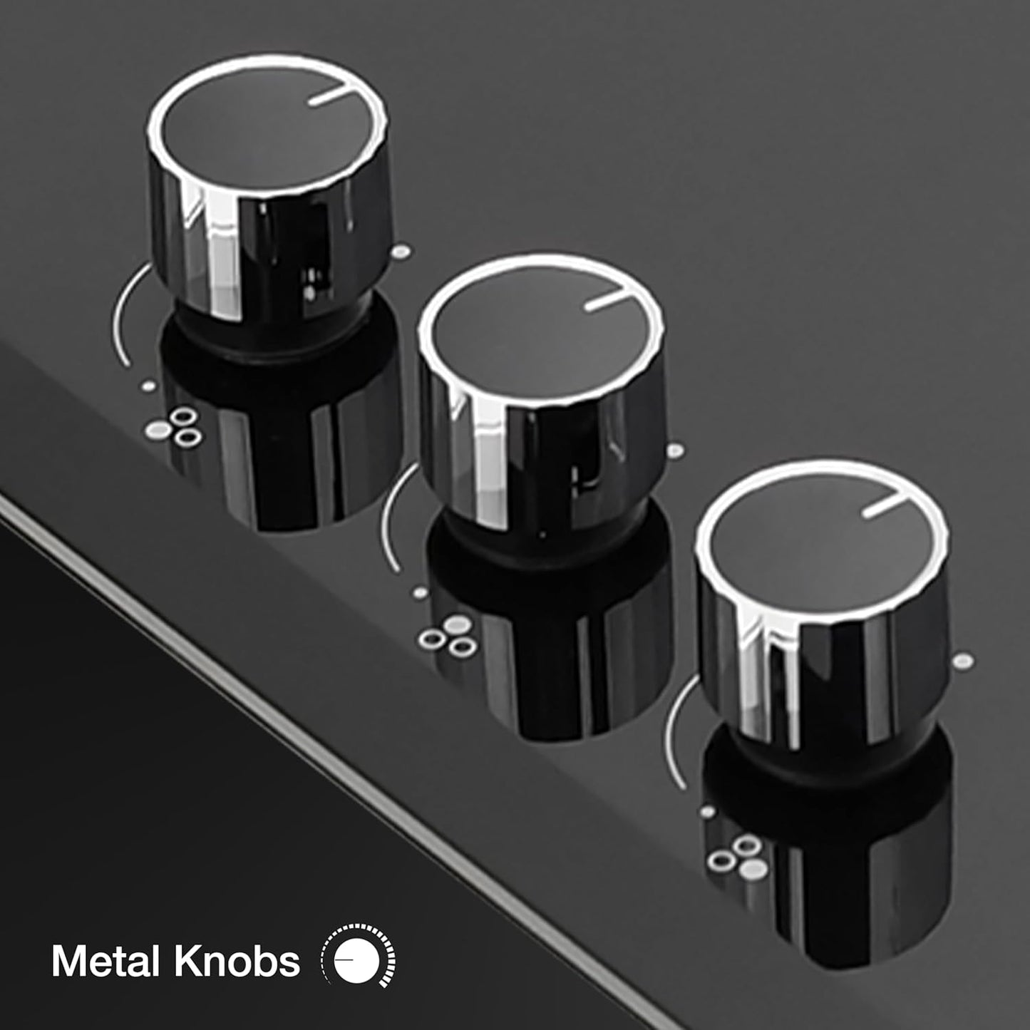 KAFF Built-in Hob/Hobtop 3 Burners with Auto Electric Ignition Glass Top, 60 CM, Brass Burners, Matt Enameled Pan Support, 8 MM Thick Toughened Glass (Black) | VRH 603