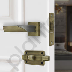 Plantex Heavy Duty Door Lock Bathroom Door Lock/Mortise Keyless Handle Set for Home/Bathroom/Store Room/Balcony/Office with Baby Latch (7086 “ Brass Antique/Satin Black)-4