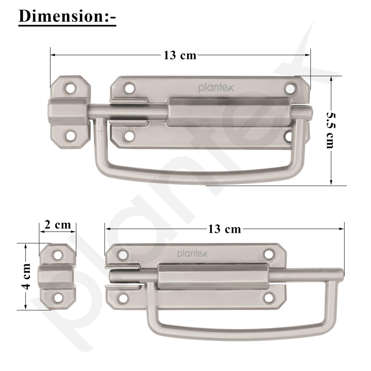 Plantex Door Stopper/5 Inch Baby Latch Kadi/Door Latch for Bathroom/Door Lock for Home/Office Doors - Pack of 3 (Matt)-4