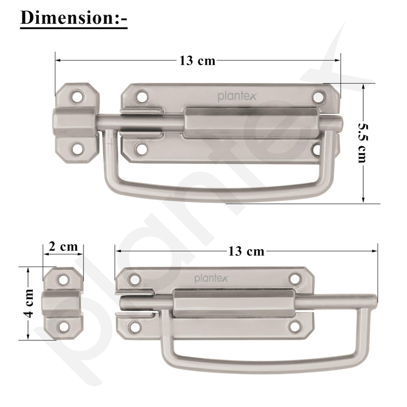 Plantex Door Stopper/5 Inch Baby Latch Kadi/Door Latch for Bathroom/Door Lock for Home/Office Doors - Pack of 3 (Matt)-4