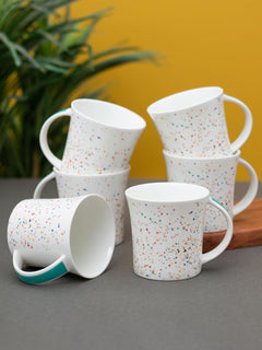 Clay Craft Fine Ceramic Tea/Coffee Cup Set of 6-200 ml Each (Jackson Hilton 350), Tea Cup Set of 6, Microwave & Dishwasher Safe, Mugs for Coffee, Cups Set of 6, Mug Set, Gift Set, Ideal for Gifting