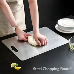 Plantex Chopping Board/Steel Chopper Board for Kitchen Use/Vegetable Cutting Pad with Easy-to-Move Handle with Hygienic Surface - (31 x 20.5 x 0.1 Cm)-5