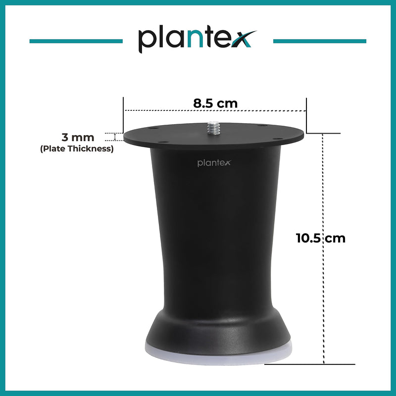 Plantex Round 4 inch Sofa Legs for Bed Furniture/Sofa Legs for Furniture Fitting/Table Legs/Sofa Leg Set of 2 pcs (Black)-3