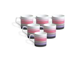 Clay Craft Fine Ceramic Printed Coffee/Tea Mug Set of 6 - 180 ml each
