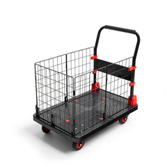 Corvids 200 Kg Heavy-Duty Folding Metal Hand Platform Trolley/Truck | 2-Year Warranty | Portable & Compact Industrial Dolly Cart with 360 Rotating Wheels for Home, Office & Warehouse Use