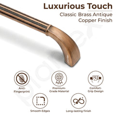 Plantex Cabinet Handle/128mm Handle for Wardrobe/Kitchen Handle/Pull-Push Handle for Home/Office - Pack of 1 (Brass Antique Copper)-3