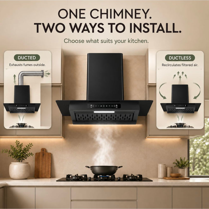 Faber Mercury 60cm 1500m³/hr BLDC Filterless Autoclean T-Shape Wide Grill Chimney|9 Speed| 49dB|Touch&Gesture Control|8 
