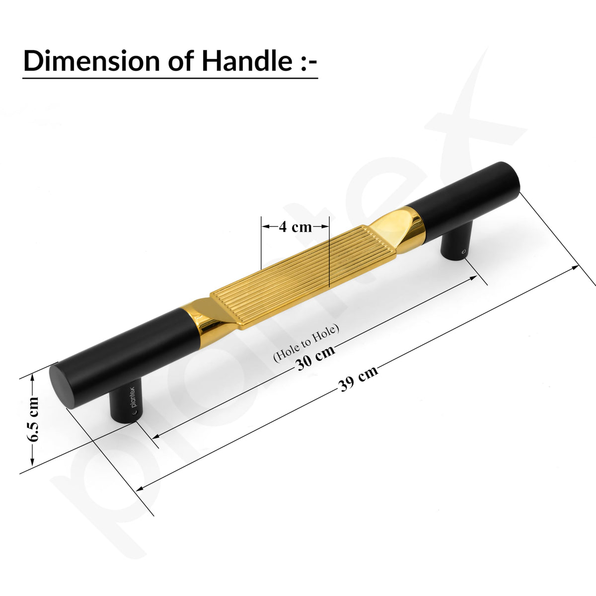 Plantex Door Handle/15 Inch Main Door Handle/Handle for Wooden Door/Pull-Push Door Handle/Door Accessories (Pack of 1, Black, Gold) 3 Years Warranty-3