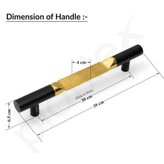 Plantex Door Handle/15 Inch Main Door Handle/Handle for Wooden Door/Pull-Push Door Handle/Door Accessories (Pack of 1, Black, Gold) 3 Years Warranty-3
