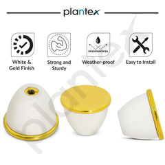 Plantex Knobs for Drawer/Drawer Knobs/Knobs for Cabinets/Pull-Push Knobs for Kitchen/Bedroom Drawer - Pack of 6 (Gold & White)-4
