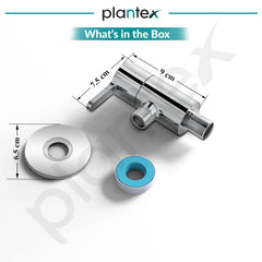 Plantex Pure Brass Single Lever Angle Cock for Bathroom/Wash Basin/Single Way Cock with Teflon Tap for Kitchen/Kitchen and Bathroom Accessories (ORE-1404, Chrome)-3