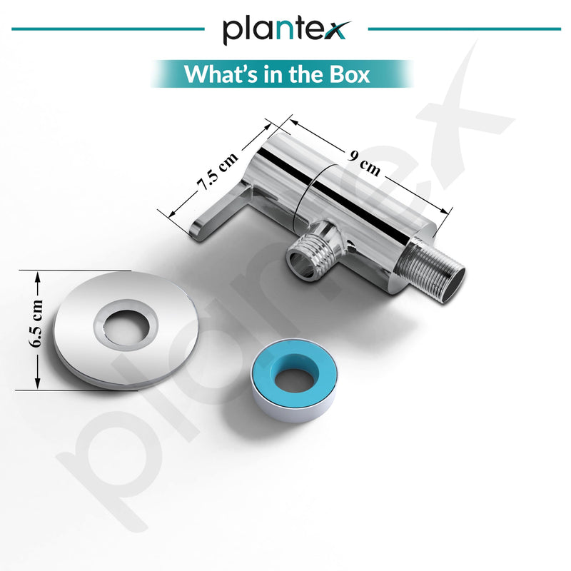 Plantex Pure Brass Single Lever Angle Cock for Bathroom/Wash Basin/Single Way Cock with Teflon Tap for Kitchen/Kitchen and Bathroom Accessories (ORE-1404, Chrome)-3