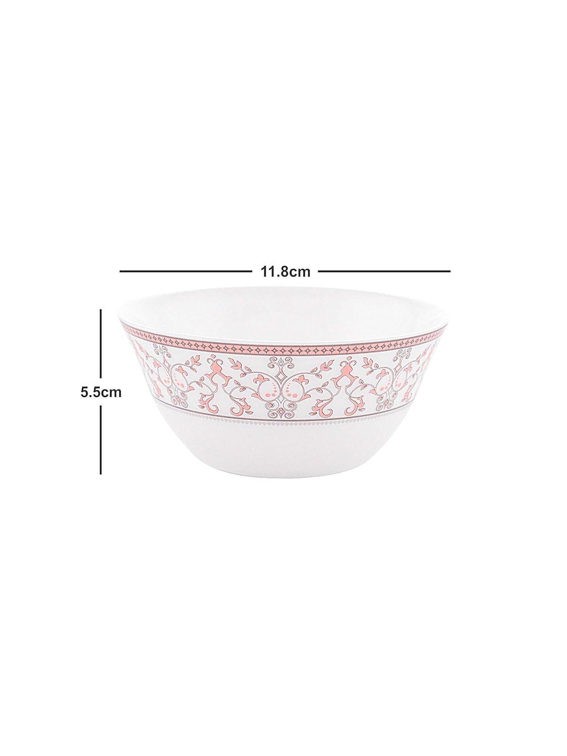 La Opala Glass Floral Dinner Set- Set of 33 Pcs, Pink