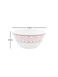 La Opala Glass Floral Dinner Set- Set of 33 Pcs, Pink