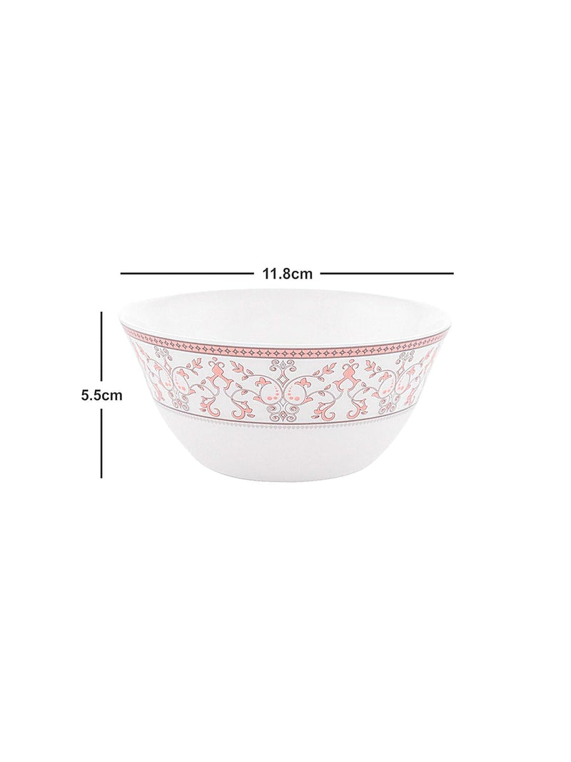 La Opala Glass Floral Dinner Set- Set of 33 Pcs, Pink