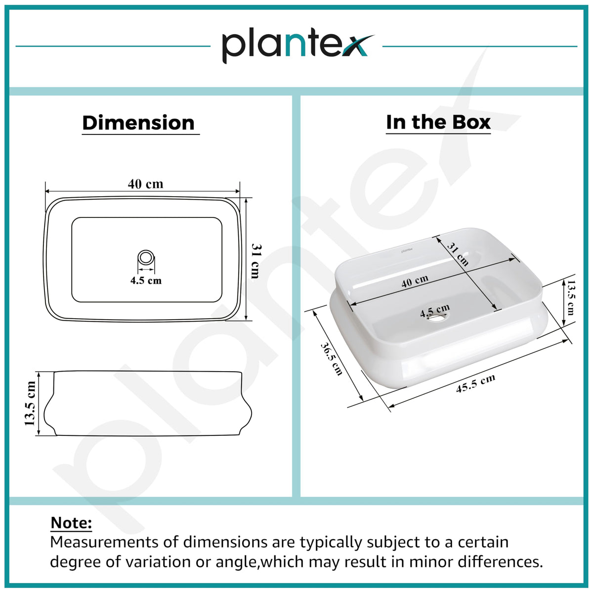 Plantex Platinum Ceramic Wash Basin/Washbasin for Bathroom/Tabletop Wash Basin with 10 Years Glaze Warranty by Plantex/ (Glossy White - 18 x 14 x 5 Inch)-4