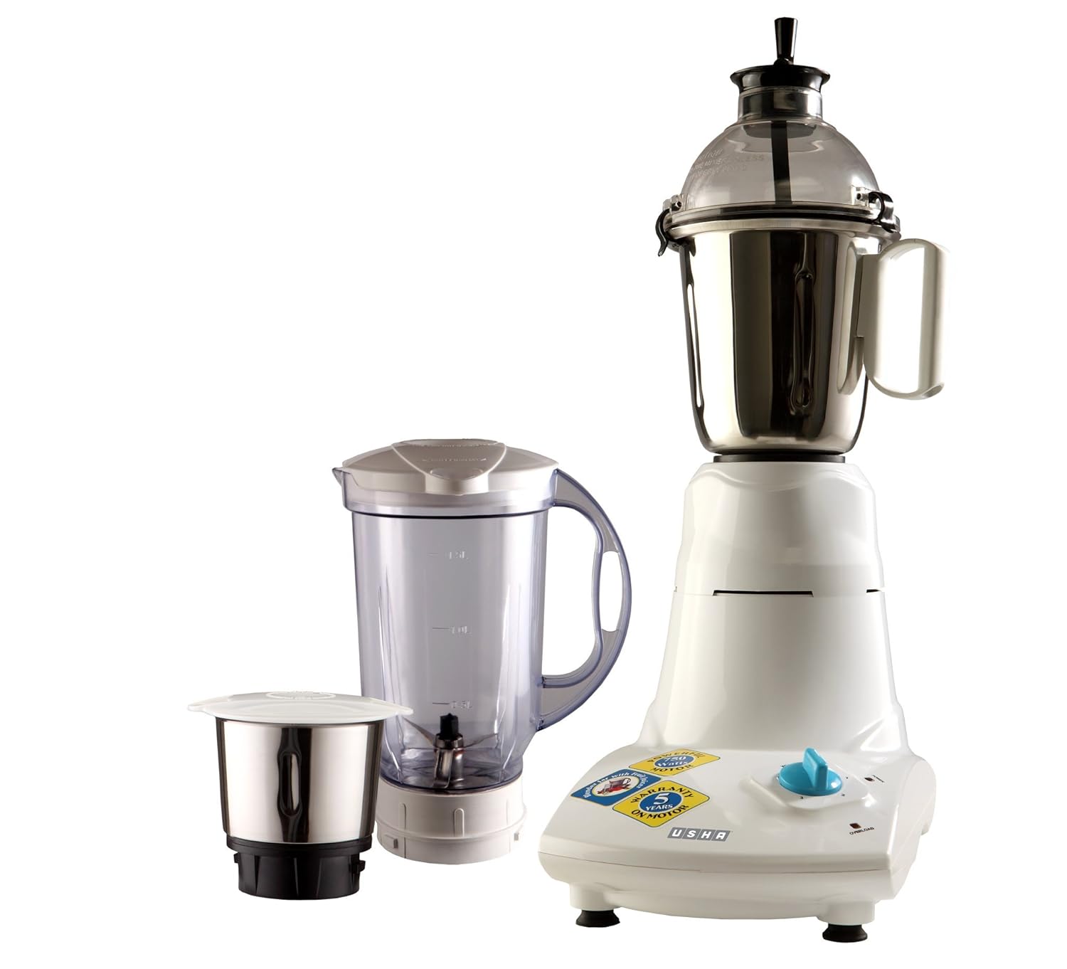 Usha Mixer Grinder (MG-2573) 750-Watt 3 Jars (White)