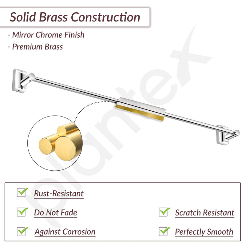 Plantex Pure Brass Towel Rod for Bathroom/Towel Holder/Cloth Hanger for Bathroom/Bathroom Accessories - 24 Inch (Chrome Finish) Superb-2