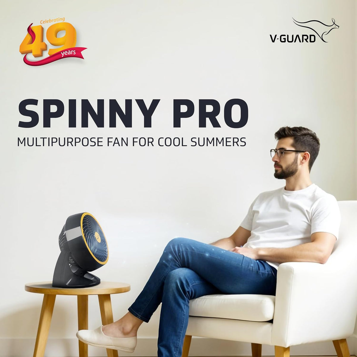 V-Guard Spinny Pro 180 mm Table & Wall Fan