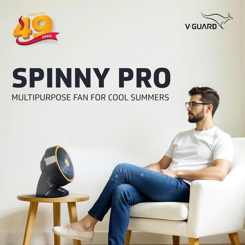 V-Guard Spinny Pro 180 mm Table & Wall Fan-2