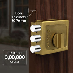 Plantex Heavy Duty Tri Bolt Keypad Lock with Key & Knob for Main Door/Suitable on Single Door for Home/Office/Hotel - Pack of 1 (Brass Antique)-2