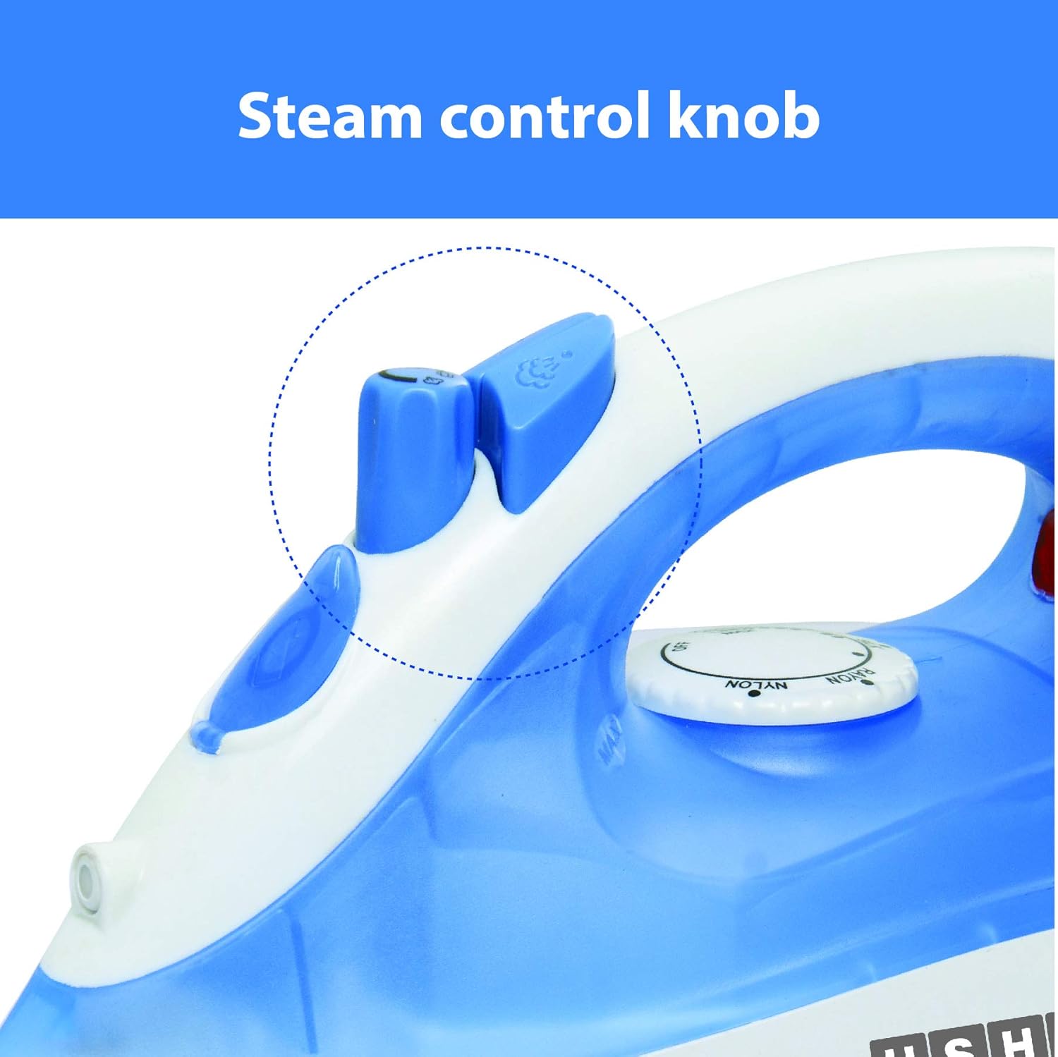 USHA Steam Pro SI 3713, 1300 W Steam Iron, Powerful Steam Output Up to 18 G/Min, Non-Stick Soleplate (White & Blue), 1300 Watts (Pack of 2)