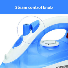 USHA Steam Pro SI 3713, 1300 W Steam Iron, Powerful Steam Output Up to 18 G/Min, Non-Stick Soleplate (White & Blue), 1300 Watts (Pack of 2)