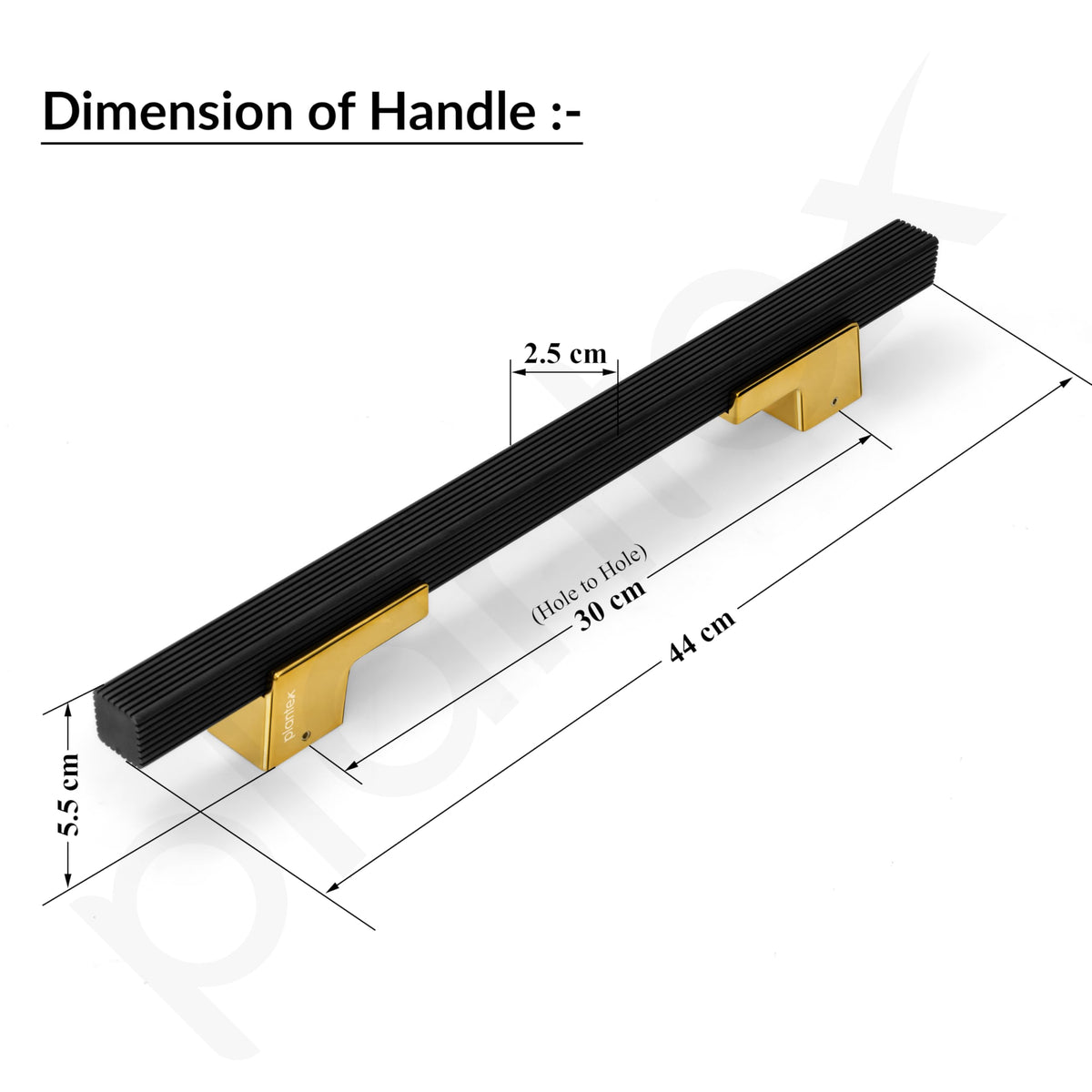 Plantex Door Handle/17 Inch Main Door Handle/Handle for Wooden Door/Pull-Push Door Handle/Door Accessories (Pack of 1, Black, Gold)-3