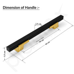 Plantex Door Handle/17 Inch Main Door Handle/Handle for Wooden Door/Pull-Push Door Handle/Door Accessories (Pack of 1, Black, Gold)-3