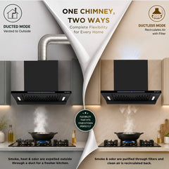 Faber SLIMX 60cm 1500m³/hr BLDC Autoclean Filterless T-Shape Chimney||Built In Oil Collector|Touch & Gesture Control|12Y