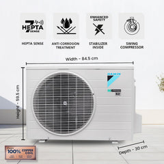 Daikin 1.5 Ton 3 Star Inverter Split AC (Copper, PM2.5 Filter, FTKL50XV16, White)