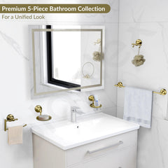 Plantex 304 Grade Stainless Steel Bathroom Accessories Set of 5 - Towel Rod/Hand Napkin Hanger for WashBasin/Soap Case/Toothbrush Holder/Robe Hook - Skyllo (Brass Antique)-3