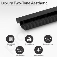 Plantex Cabinet Handle/Kitchen Cabinet Door Handle/Wardrobe/96 mm Cupboard Handle/Door Pull-Push Handle for Home/Office - Pack of 2 (Black) (Model APS-DTC-5200)-2