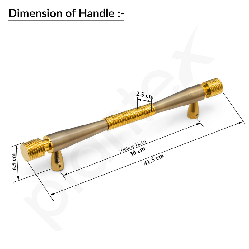 Plantex 12 Inch Main Door Handle/Stainless Steel Handle for Door/Pull-Push Handle for Home/Office/3 Years Warranty Pack of 1 (APS-147, Brass Antique & Gold)-2