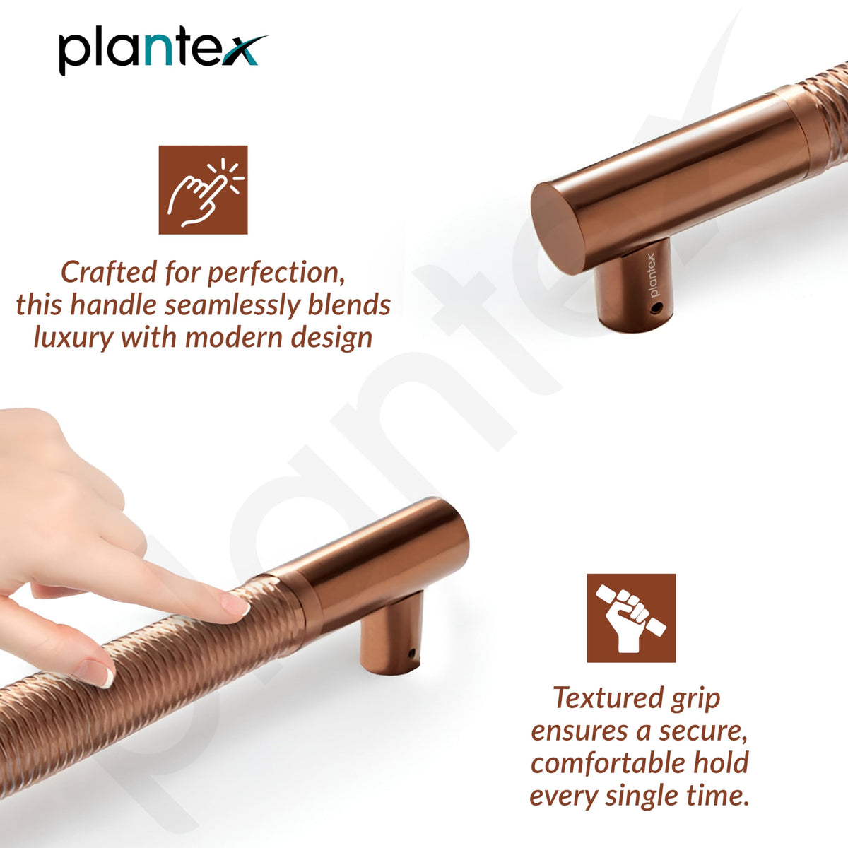 Plantex Main Door Handle/Stainless Steel & Aluminium Door Handle/450mm Pull-Push Handle for Home/Office/Hotel - Pack of 1 (DTMD-411, Rose Gold)-5