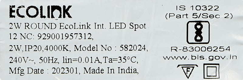 Philips EcoLink 2-Watt Gen2 Spot Light (Natural White, Pack of 4) (929001957312-Pk4)