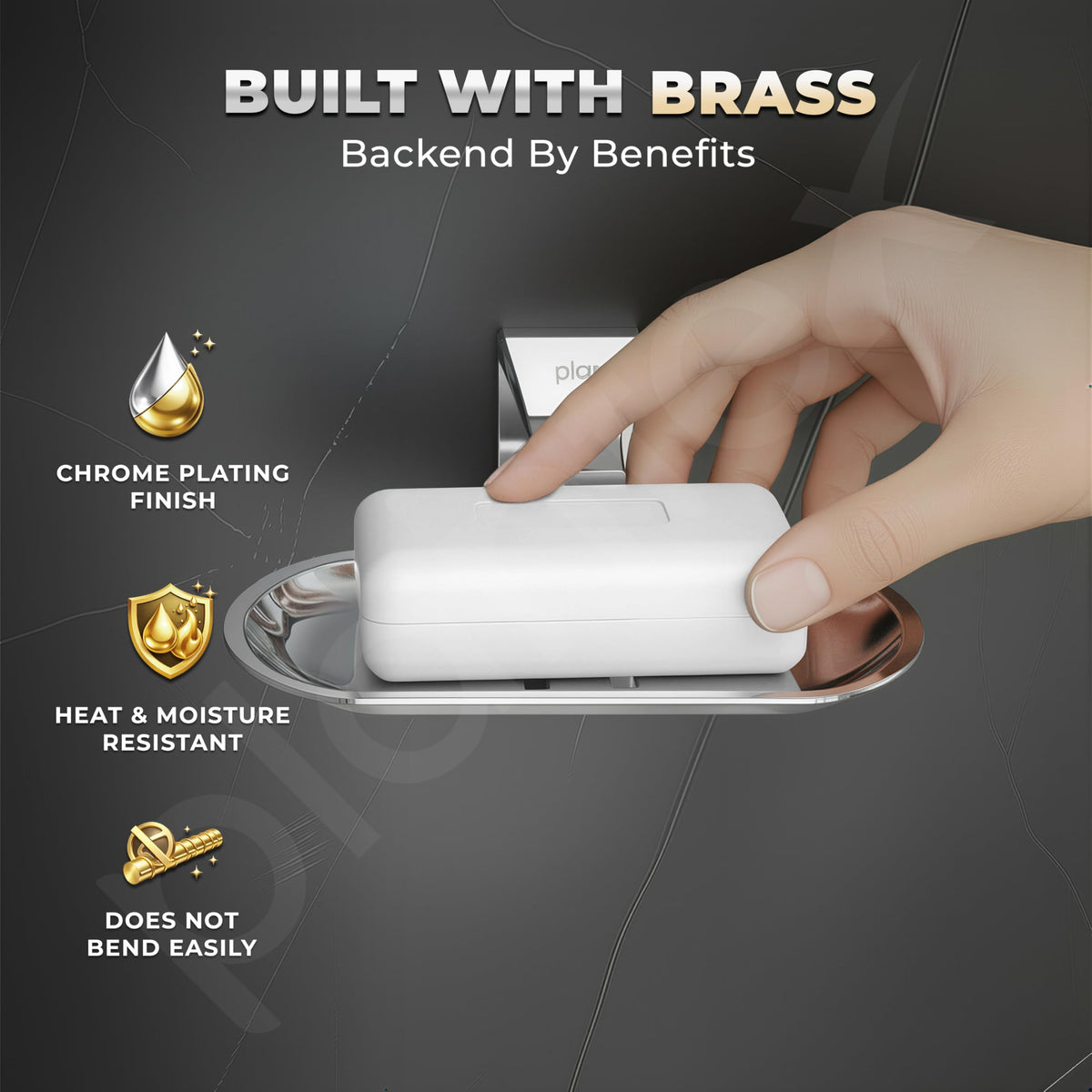 Plantex Soap Holder for Bathroom/Pure Brass Single Soap Dish/soap Stand/Soap Bar/Soap Case/Bathroom Accessories - Pack of 1 (APS-DL-03, Chrome)-3